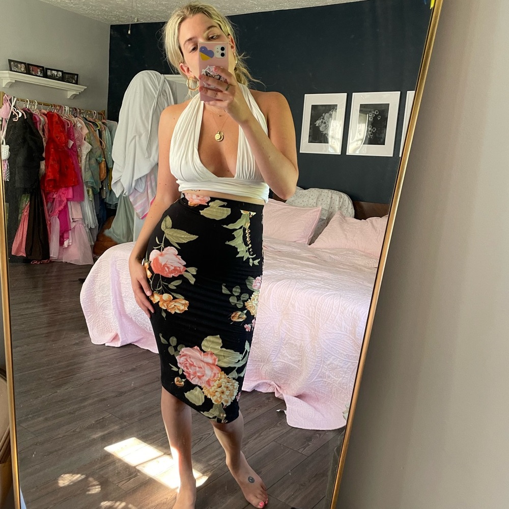 Floral Pencil Skirt